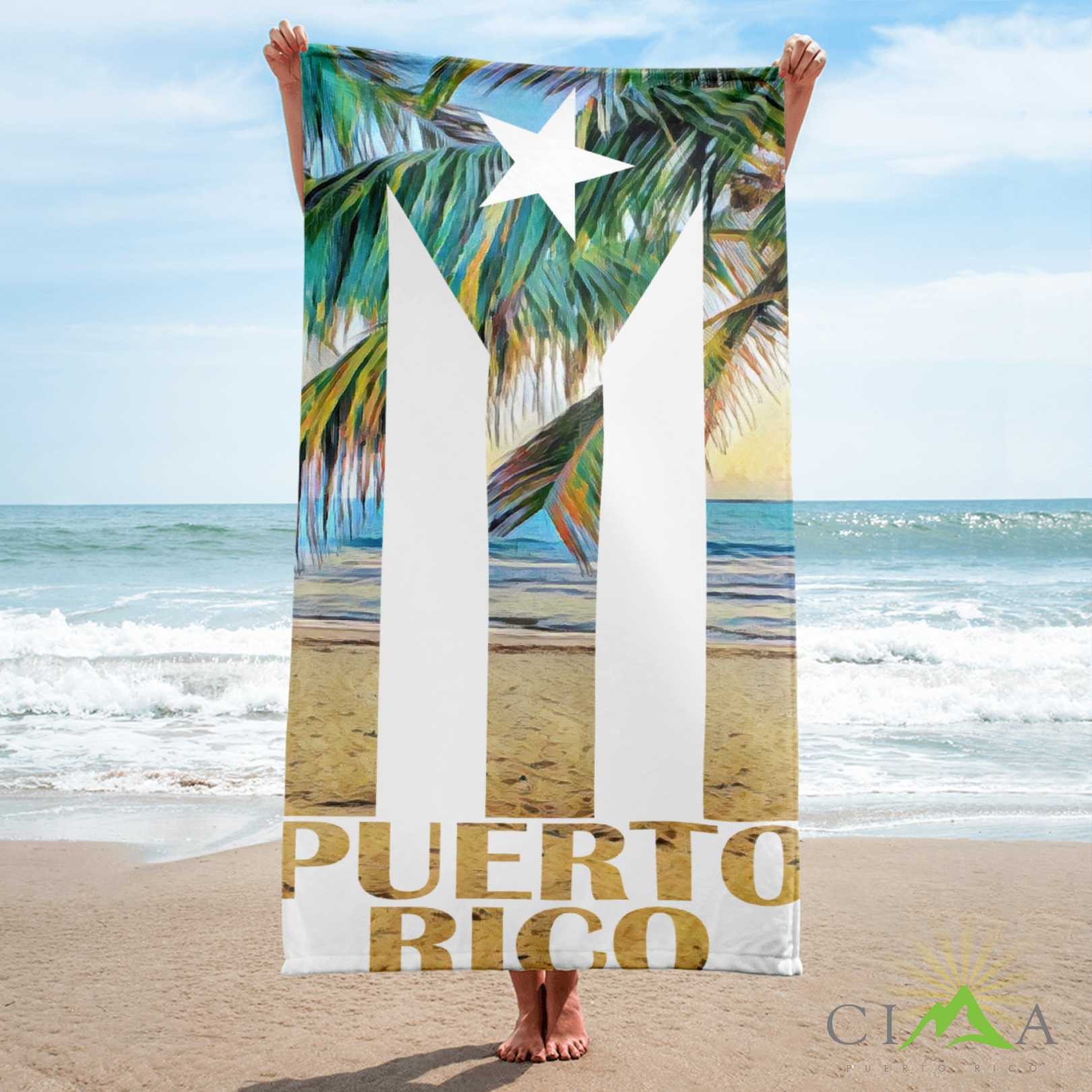 Toalla de playa (Bandera Playa PR)